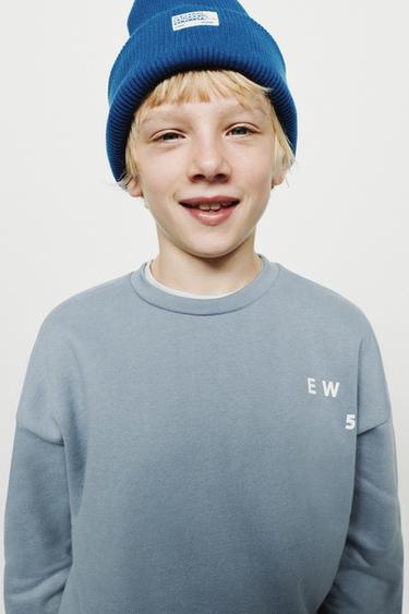 SPORTY SLOGAN SWEATSHIRT - Light blue by Zara