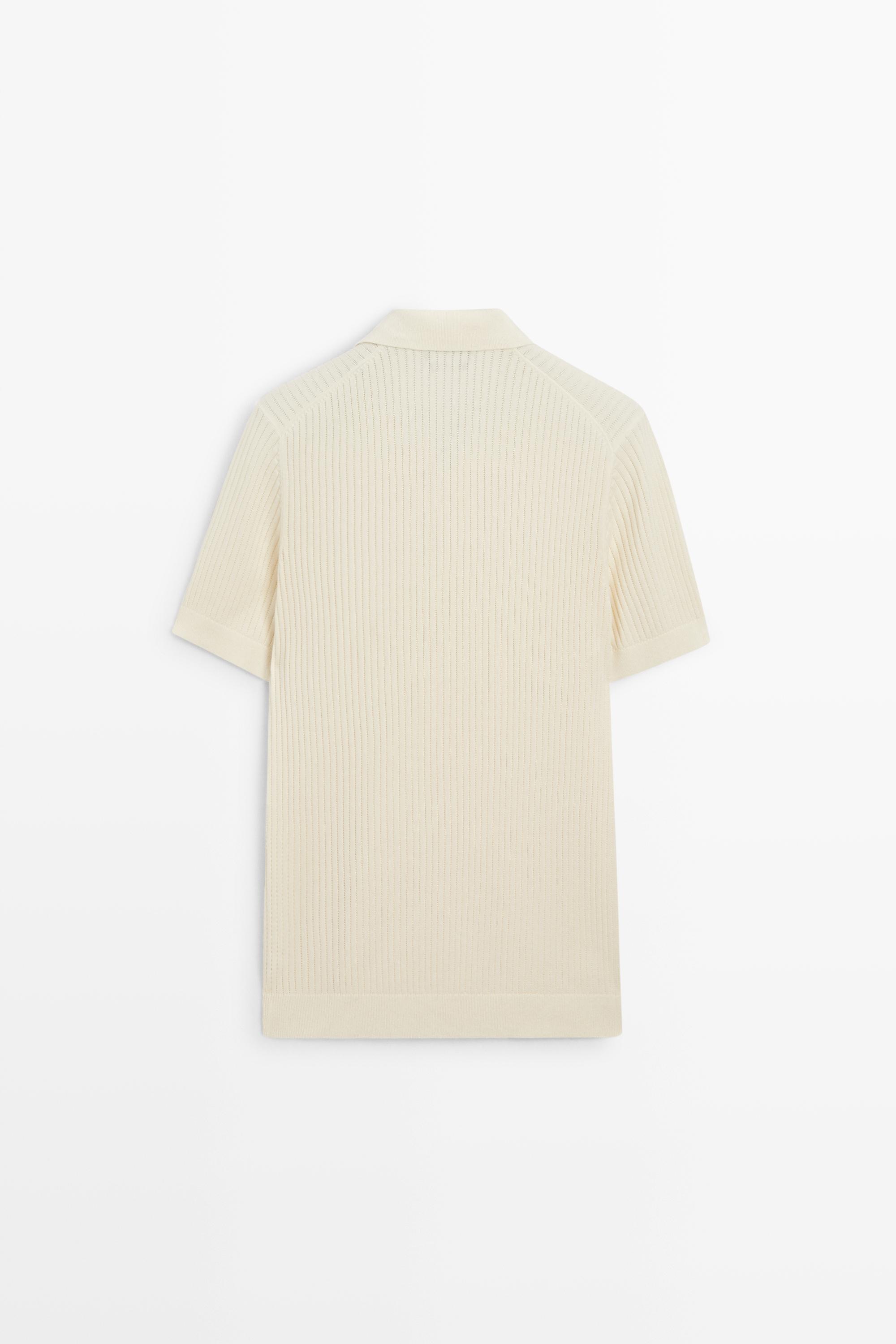 100% cotton ribbed knit polo sweater