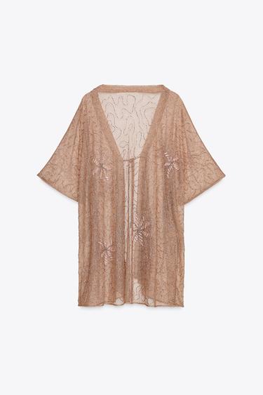 BLOUSE BRODÉE ZW COLLECTION - Rose pâle de Zara - Image 7