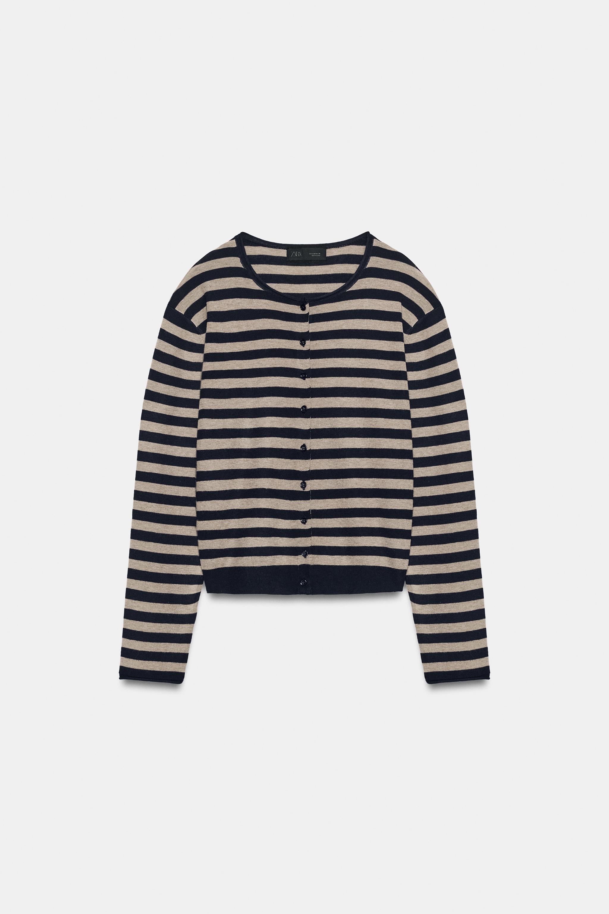 FINE-KNIT STRIPED JACKET