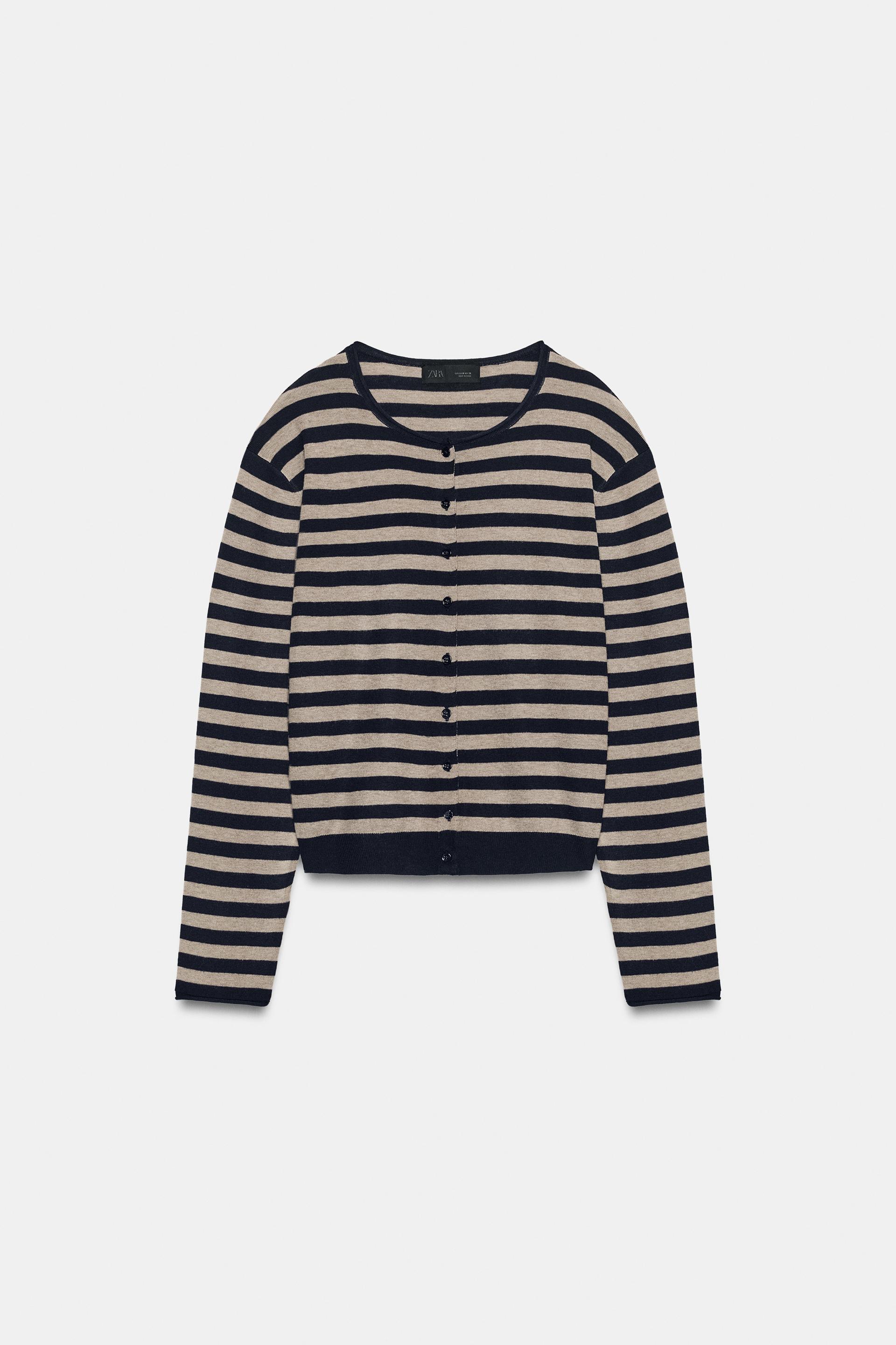 FINE-KNIT STRIPED JACKET thumbnail 5