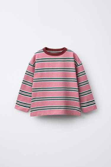 STRIPED HEAVYWEIGHT T-SHIRT - Pink by Zara