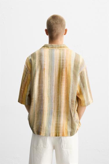 CHEMISE À IMPRIMÉ RAYURES - Orange de Zara - Image 2