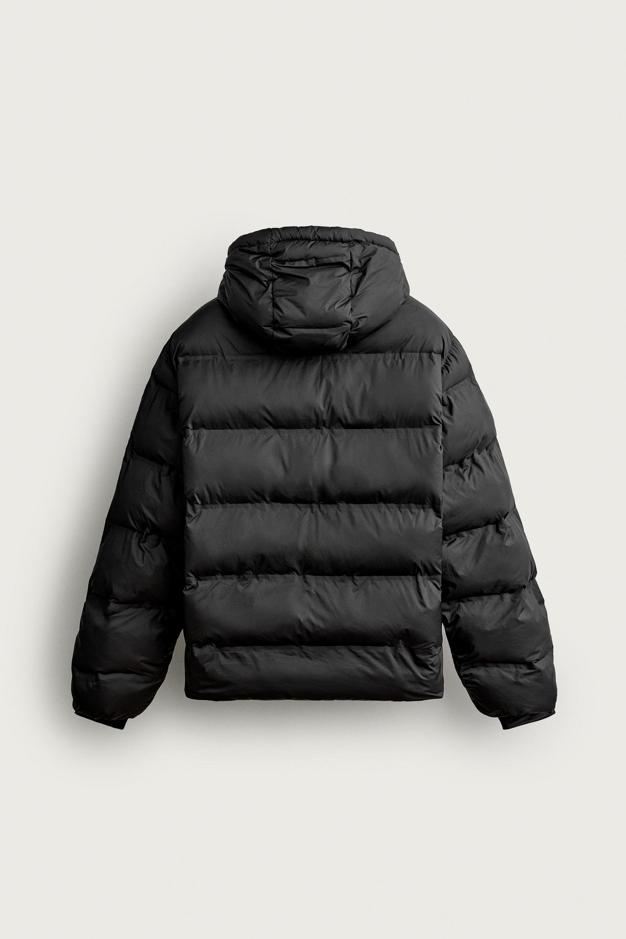 PADDED HOODIE JACKET — Black