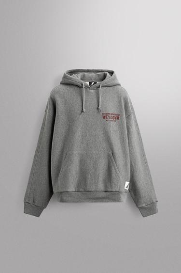TEXT HOODIE - Grey marl by Zara