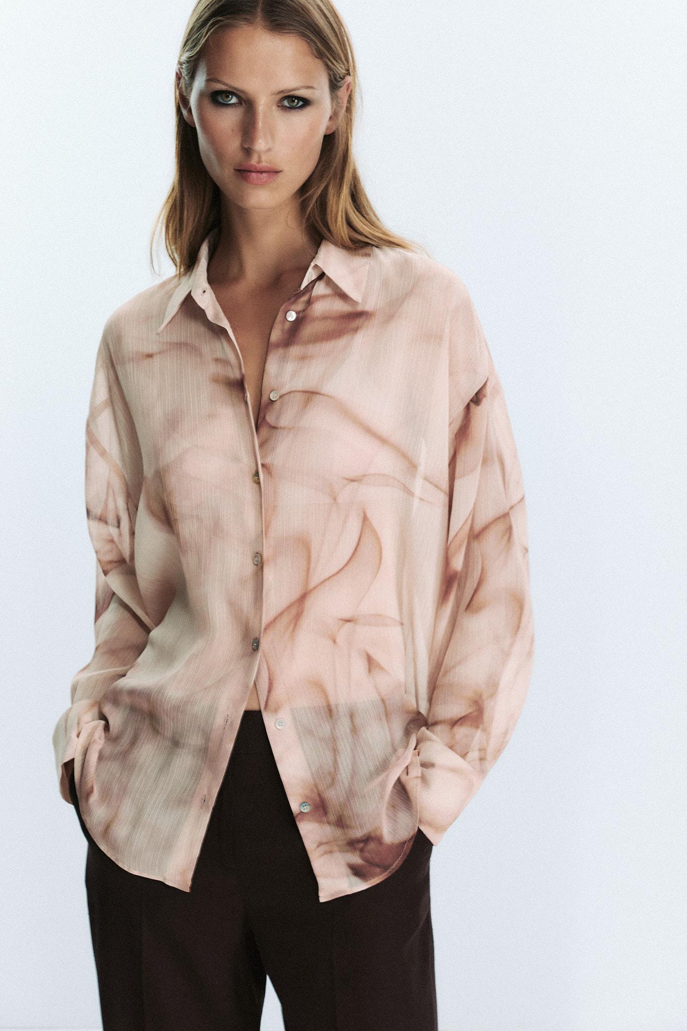 BLOUSE EN GAZE DE COTTON AVEC IMPRIMÉ TIE DYE Multicolore