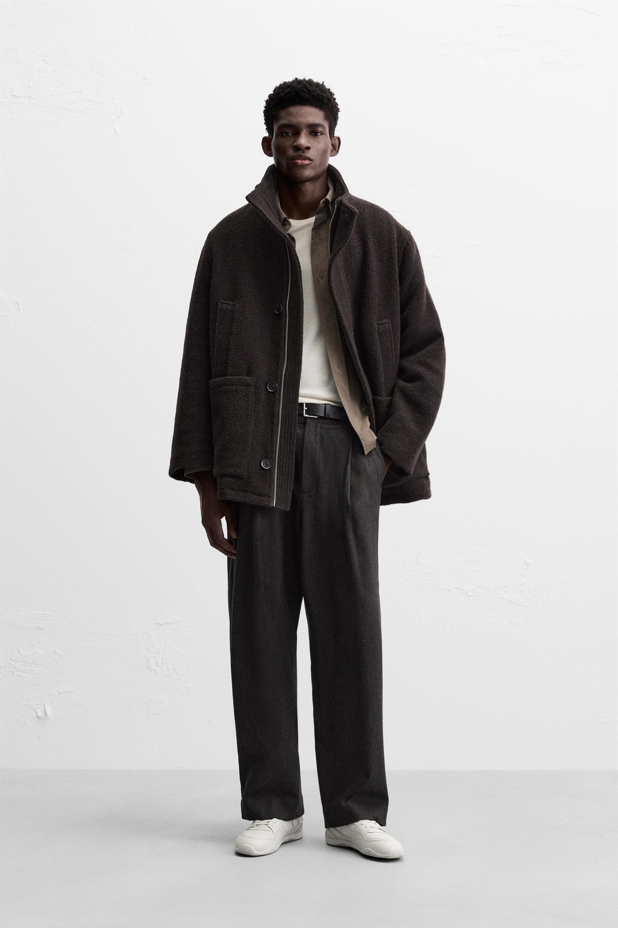 WOOL BLEND COAT - Brown | ZARA Australia
