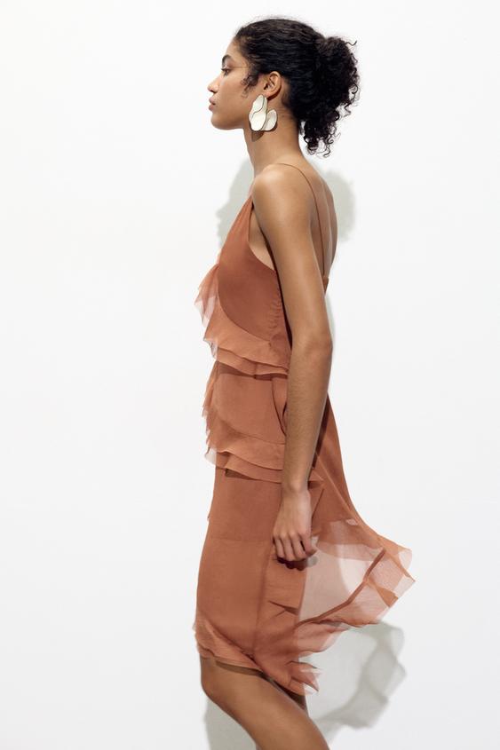 ASYMMETRICAL DRESS WITH RUFFLES