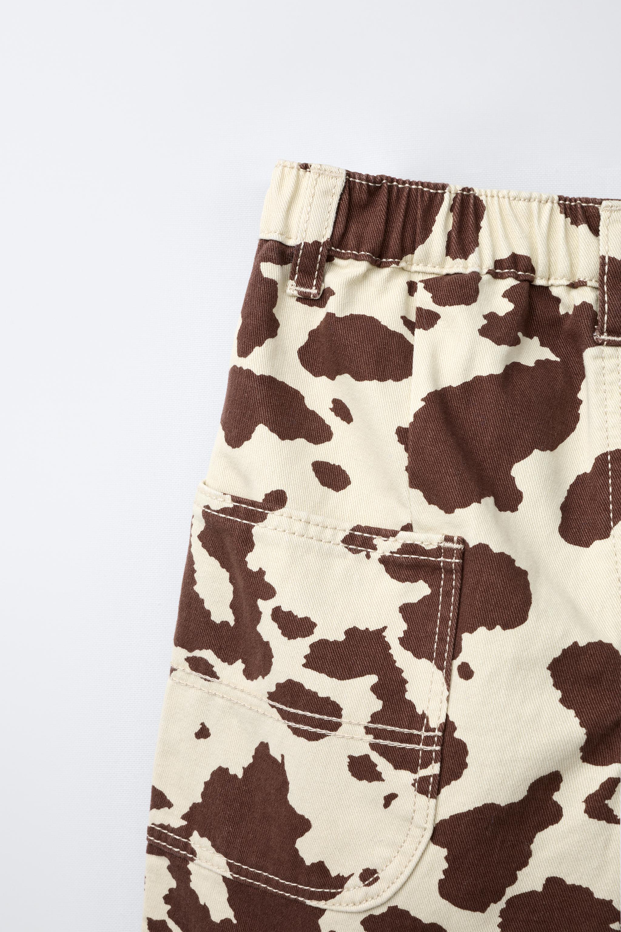 COW-PRINT BALLOON PANTS