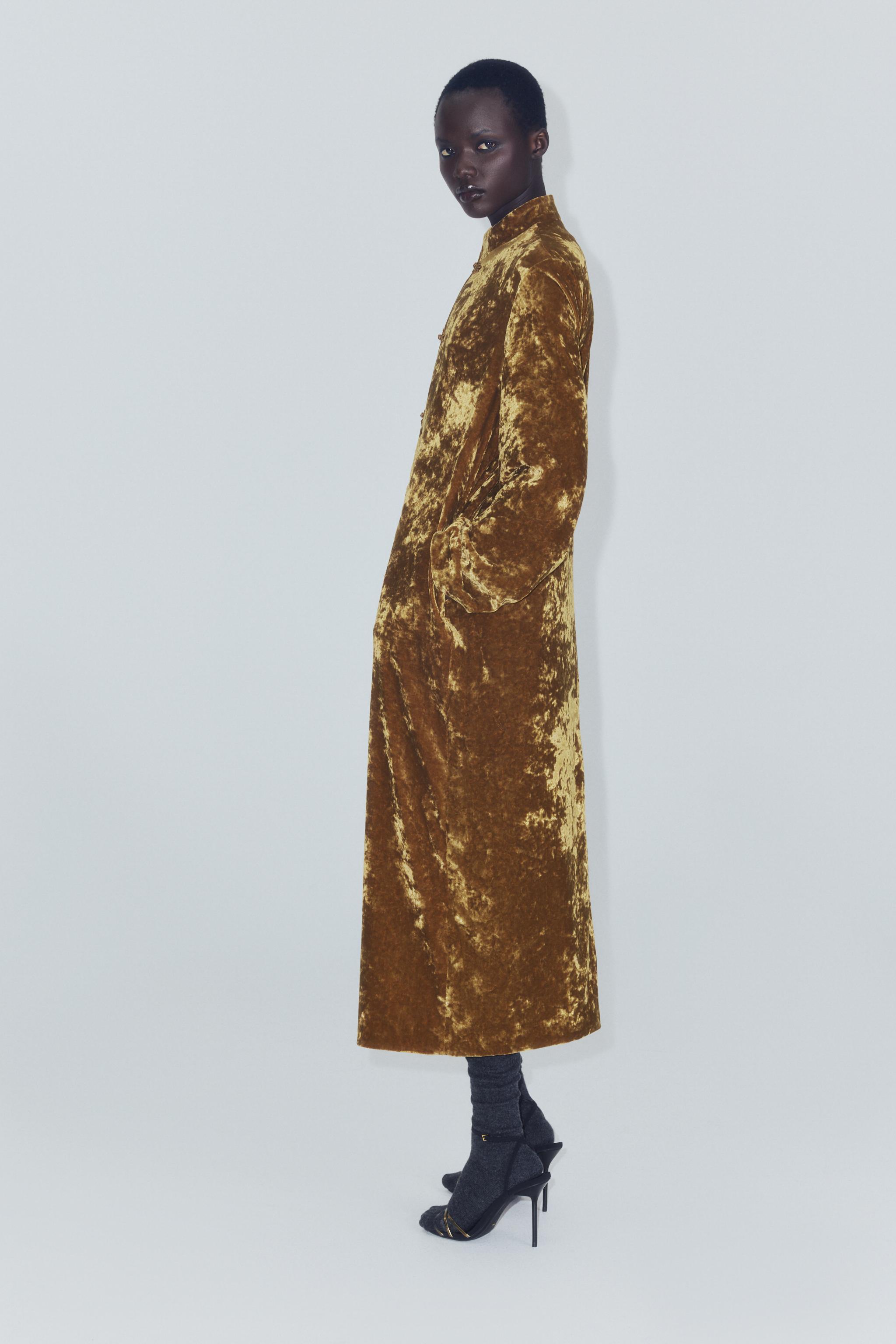 ZW COLLECTION VELVET COAT WITH FROG FASTENING