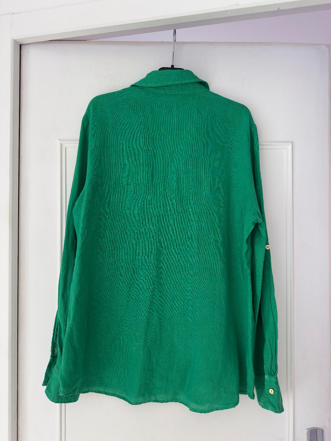 BLOUSE VERTE EN LIN - Image 3