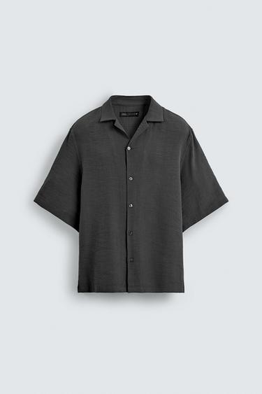 Zara FLUID TEXTURED SHIRT - Gray