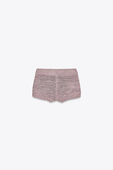 SHORT MAILLE TEXTURÉ - Mauve de Zara - Image 5