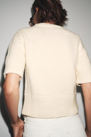 SHORT SLEEVE KNIT SWEATER - Butter by Zara - Image 2