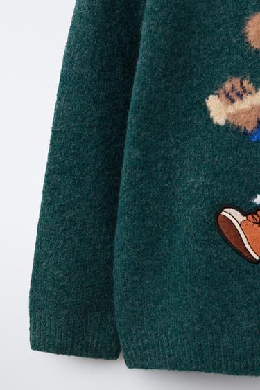 KNIT BEAR SWEATER - Green marl by Zara - Image 3