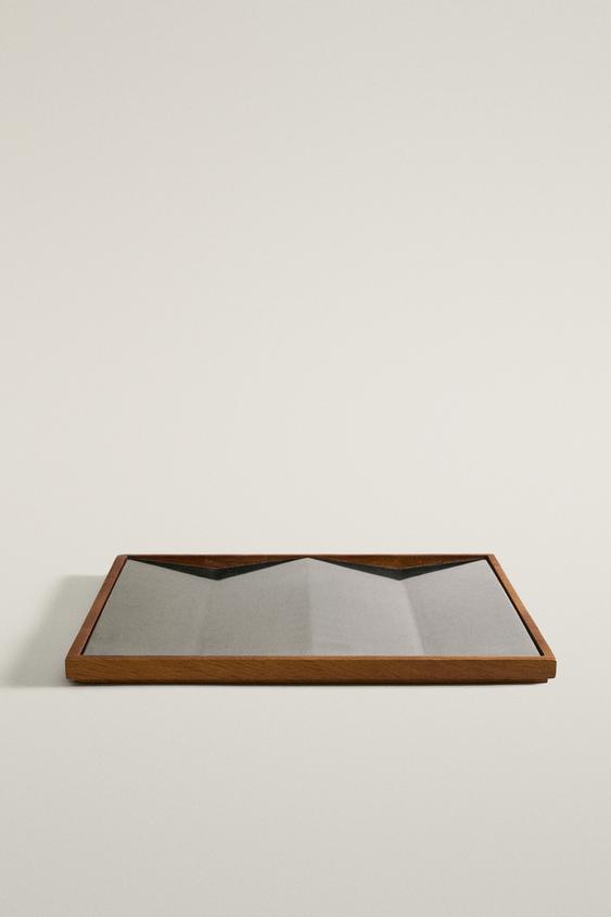 OAK AND STEEL DUMBBELL STAND - Brown by Zara - Image 0