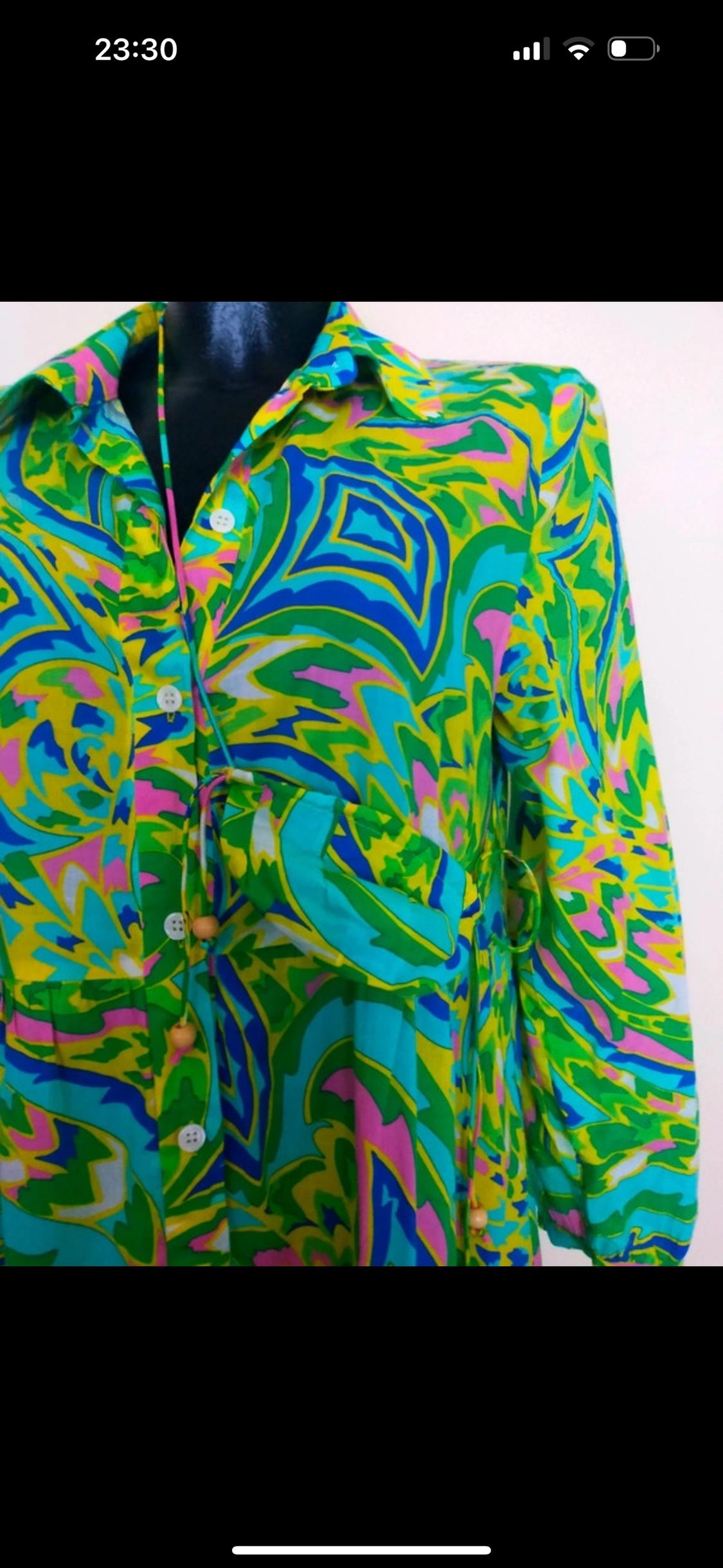 PRINTED DRESS WITH SMALL BAG - Image 7