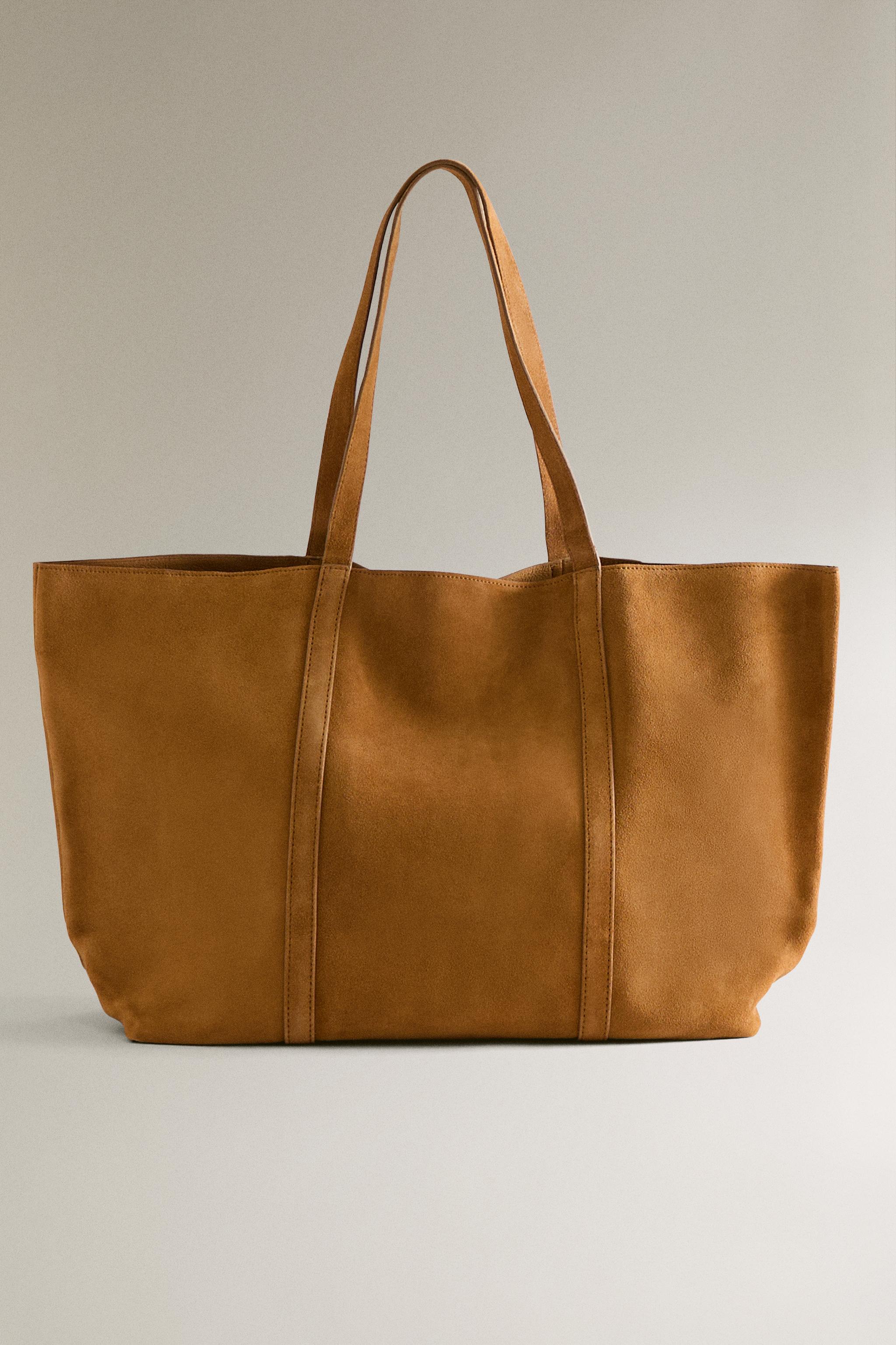 リバーシブル スエードレザー トートバッグ - ブラウン | ZARA Japan