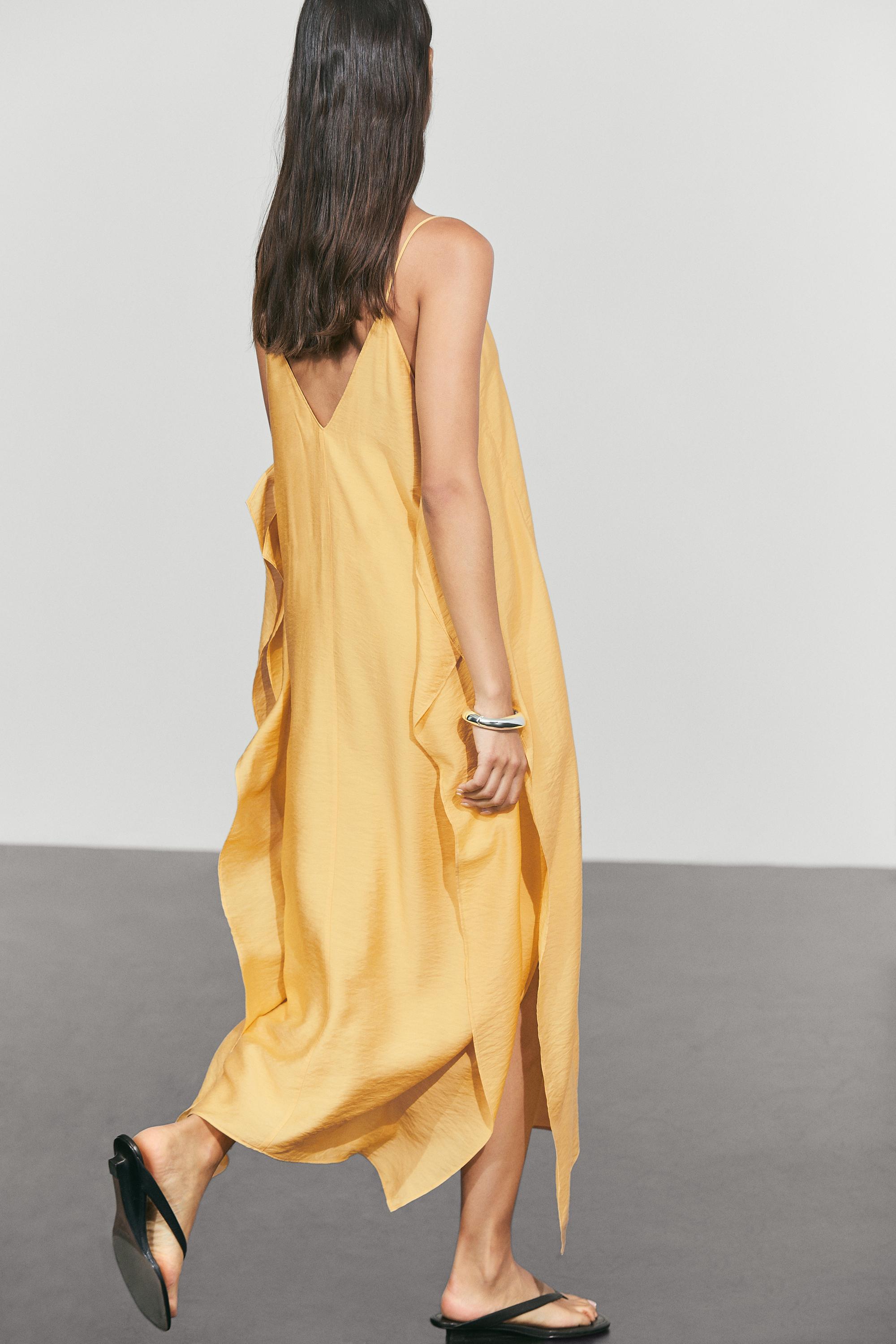 Flowing lingerie dress with ruffle detail