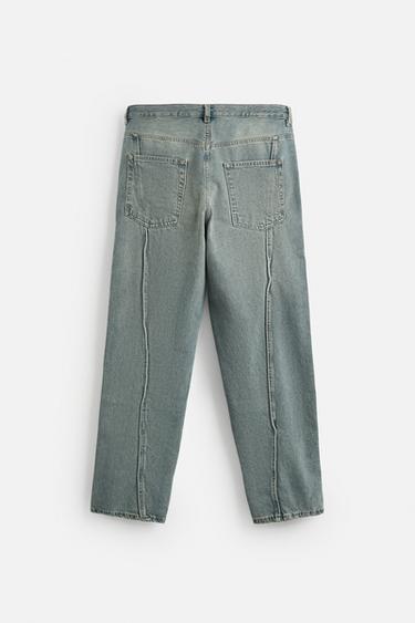 SEAMED BAGGY FIT JEANS - Blue / Green by Zara - Image 7