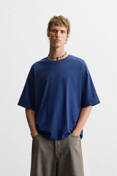 BASIC BOXY FIT T-SHIRT - Blue by Zara