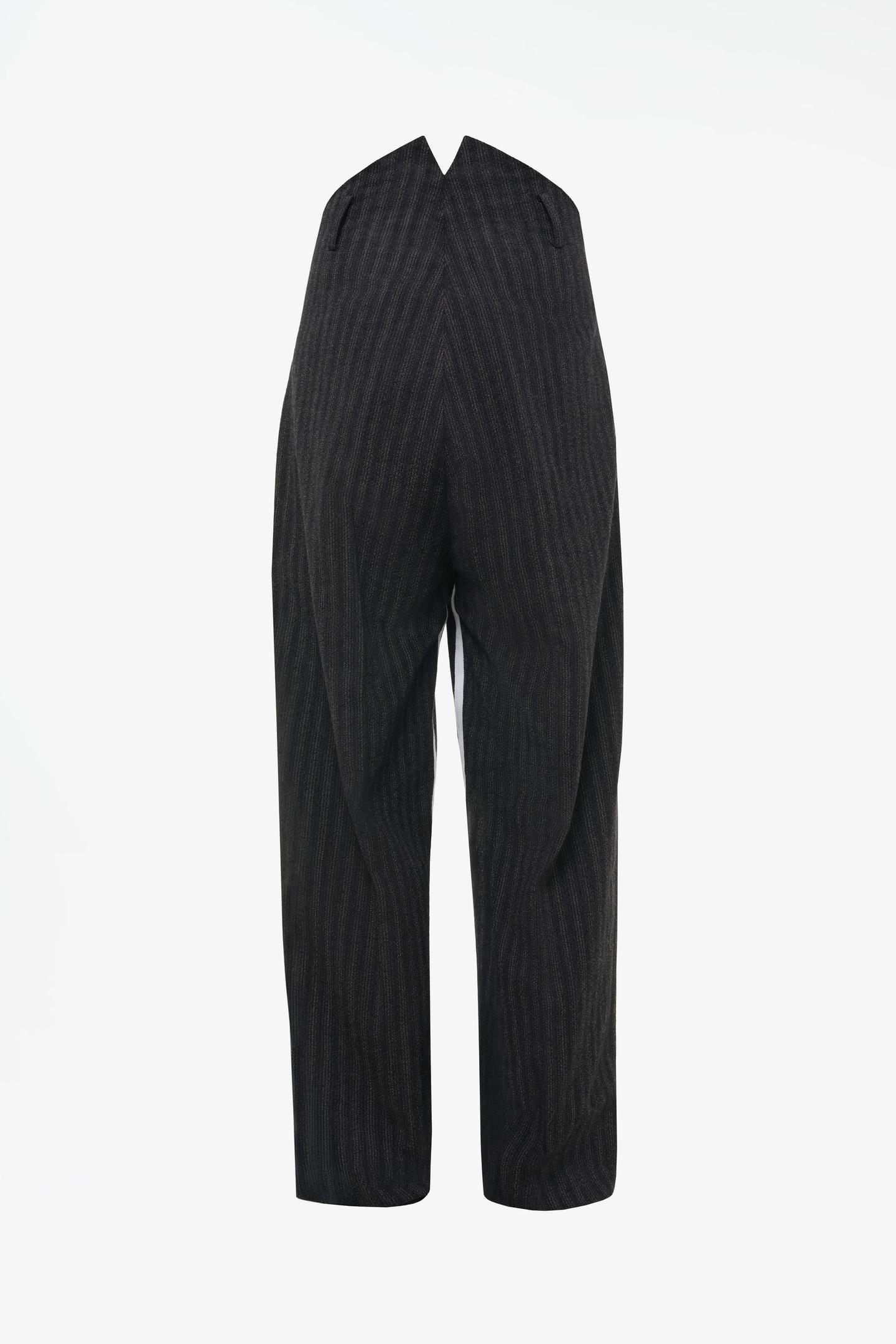 Женские брюки Zara Limited Edition 100% Wool Contrast Stripe, цвет: Чёрный — фото 3