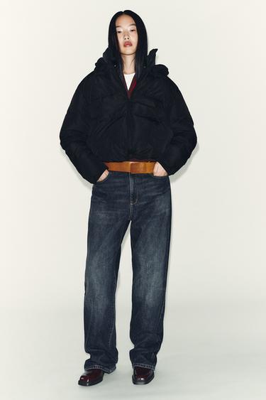 SHORT HOODIE WATER AND WIND PROTECTION ANORAK - Black by Zara