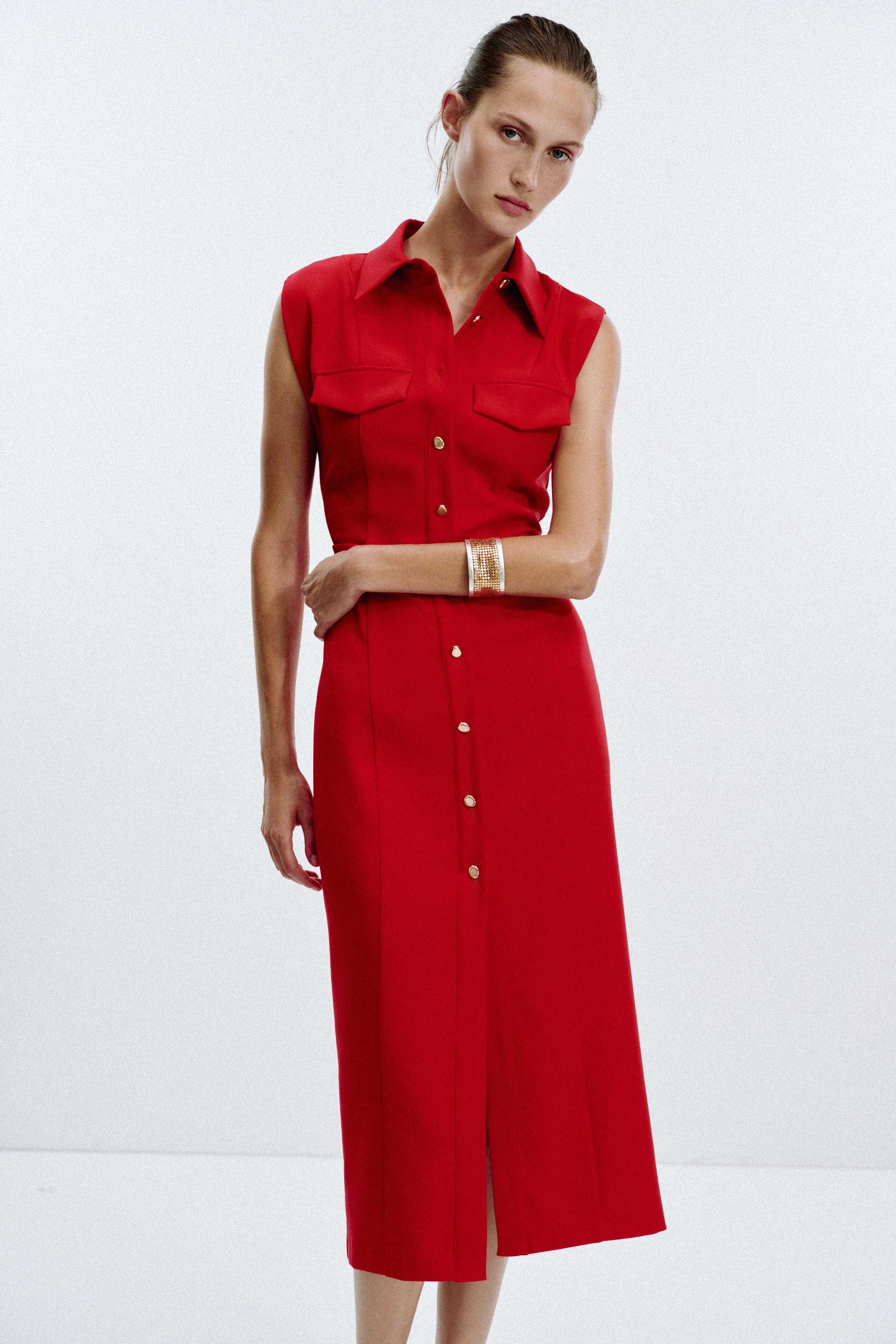 CREPE MIDI FITTED DRESS