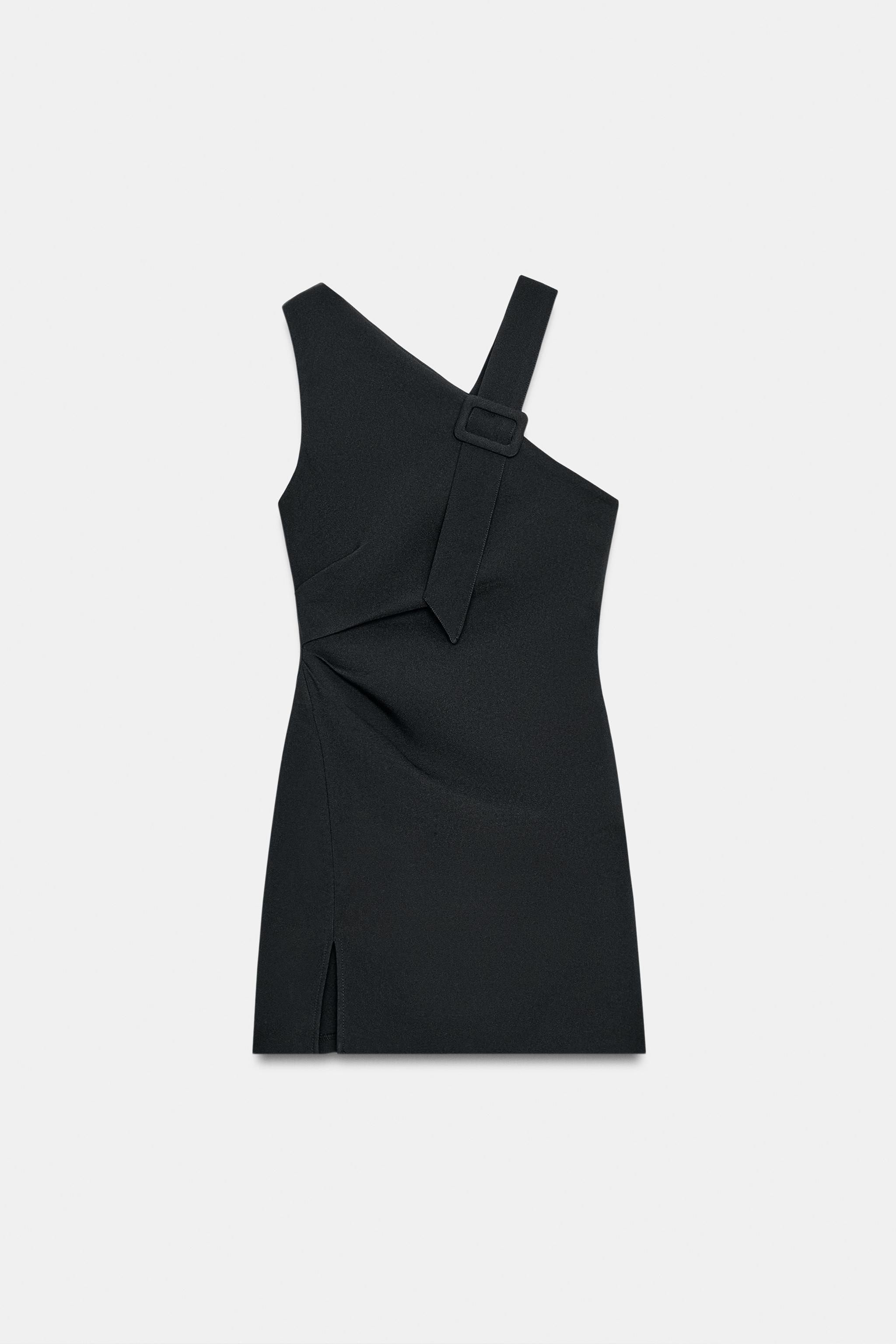 Zara TOKALI ASİMETRİK KISA ELBİSE görsel 8