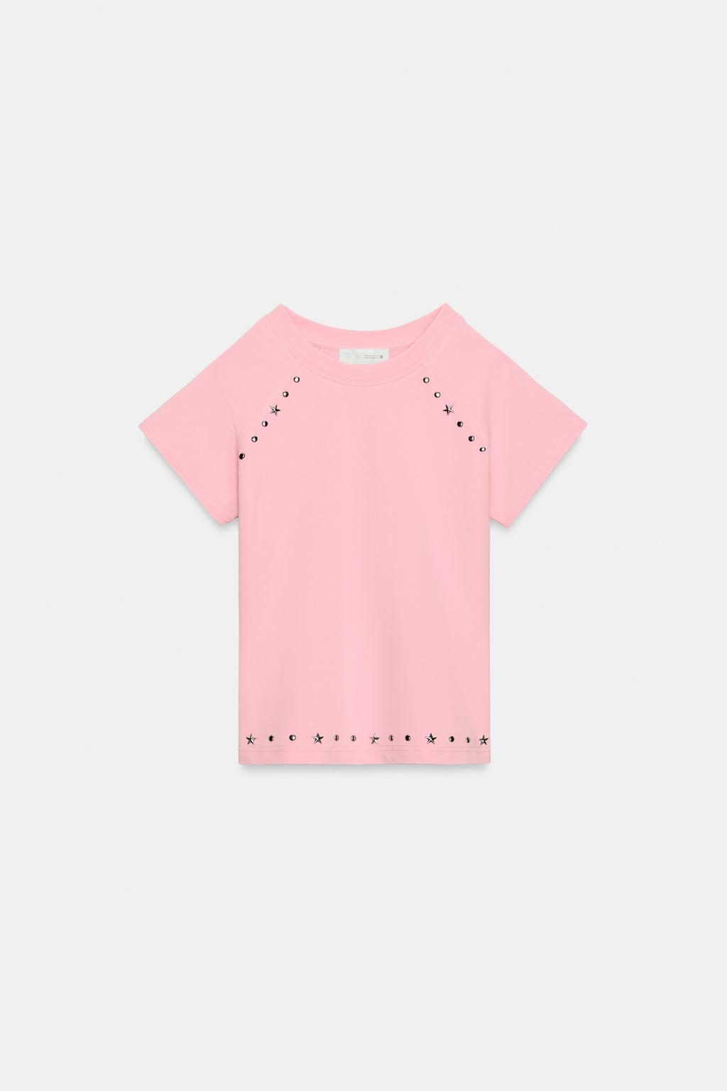 WASHED EFFECT STUDDED T-SHIRT