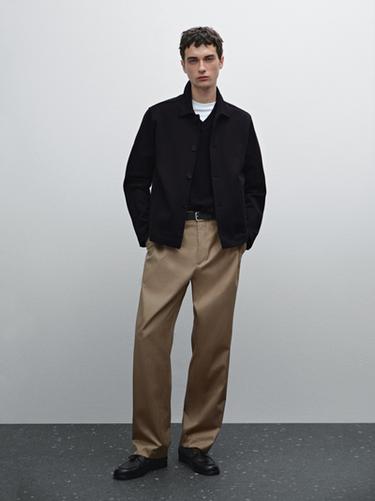 Zara Cotton blend twill overshirt - Dark navy - Image 0