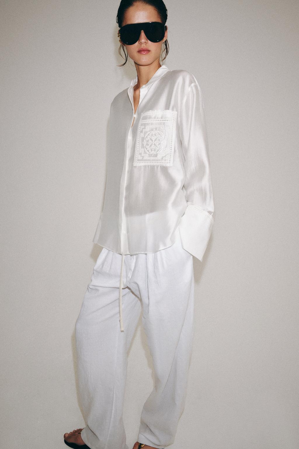 ZW COLLECTION EMBROIDERED POCKET SHIRT
