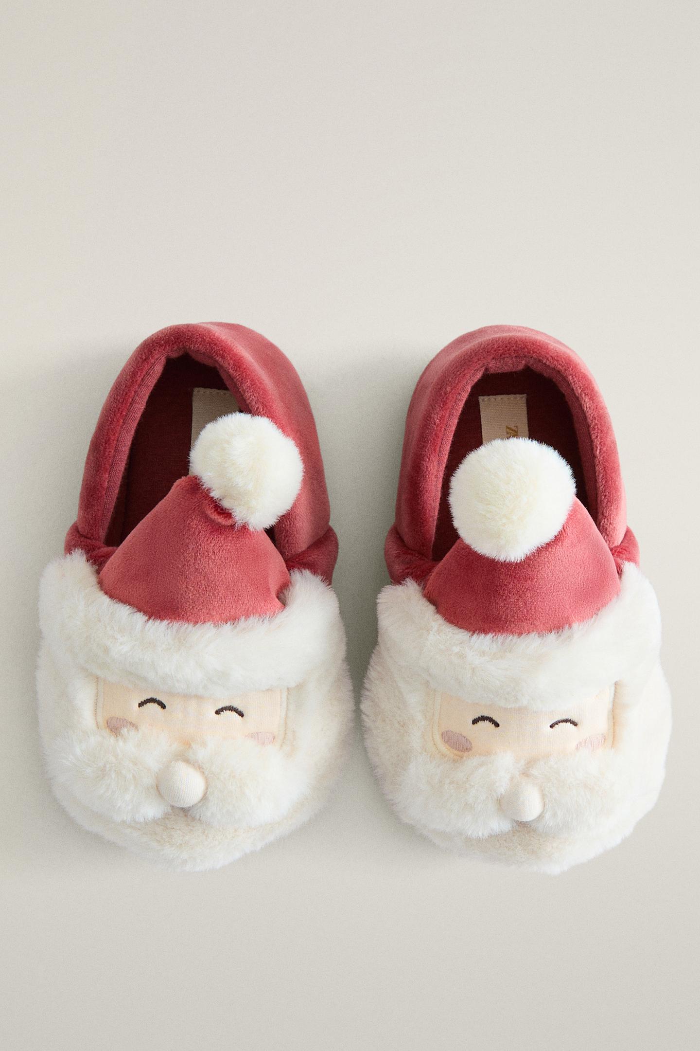 Детские тапочки Zara Santa Claus Christmas, цвет: Красный — фото 3