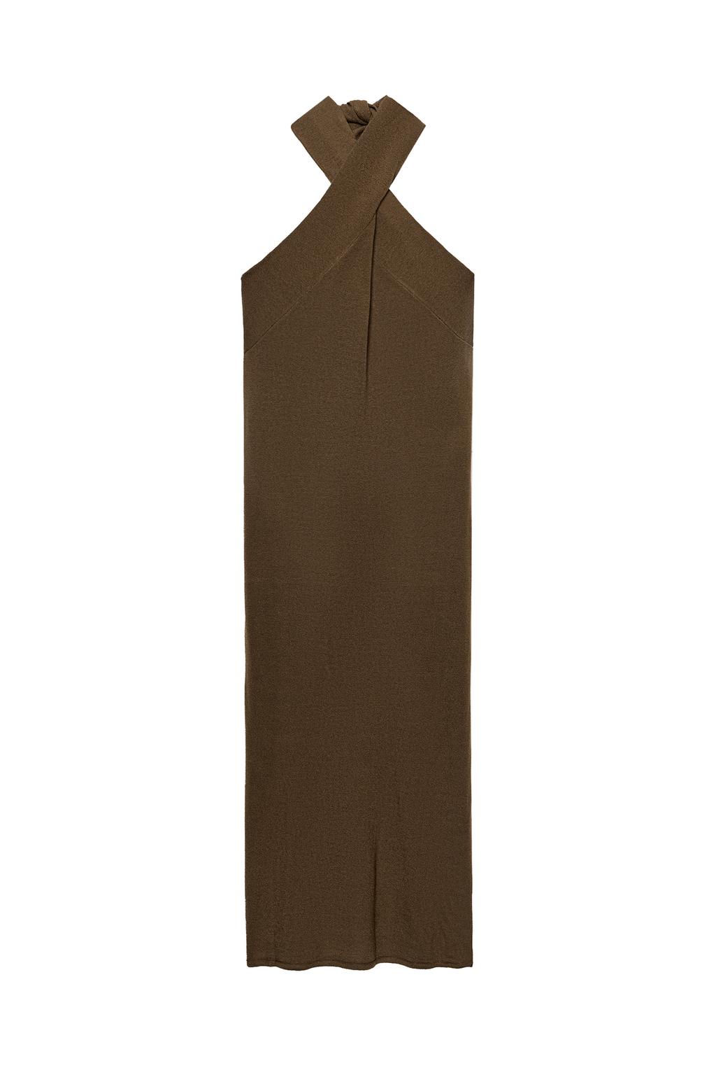 KNIT HALTER MIDI DRESS - image 3
