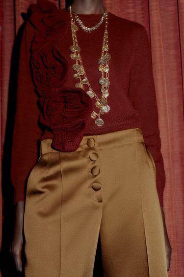 SATIN WIDE-LEG TROUSERS - Caramel by Zara - Image 2