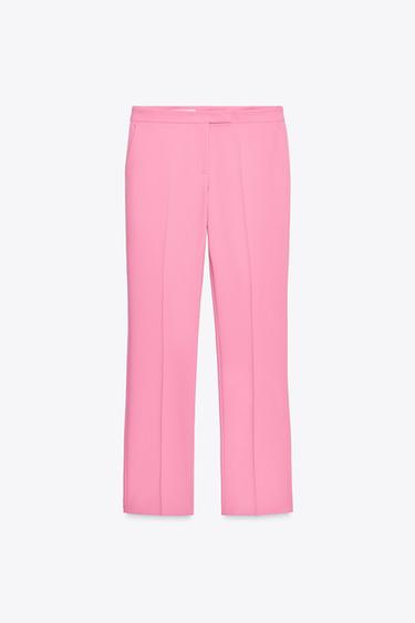 FLARE TROUSERS - Light fuchsia by Zara