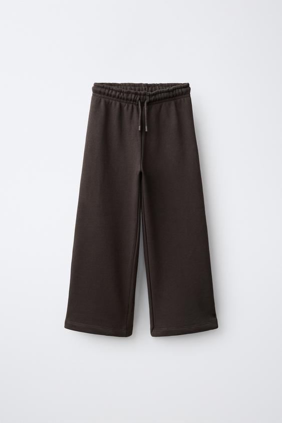 WIDE-LEG JOGGING TROUSERS - Brown by Zara - Image 0