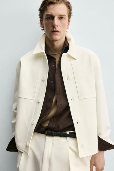 SURCHEMISE COUPE BOXY - Blanc cassé de Zara - Image 4