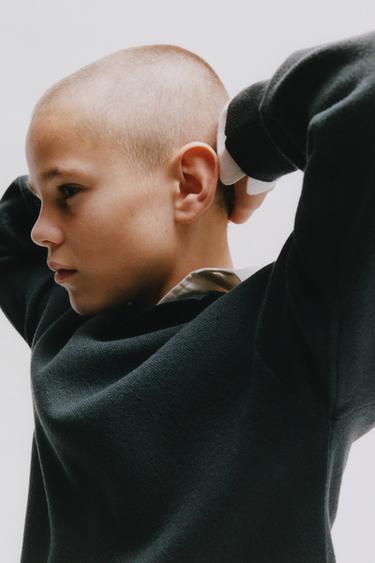 Zaras BAS TENNISTRÖJA AV TRIKÅ - Grågrön