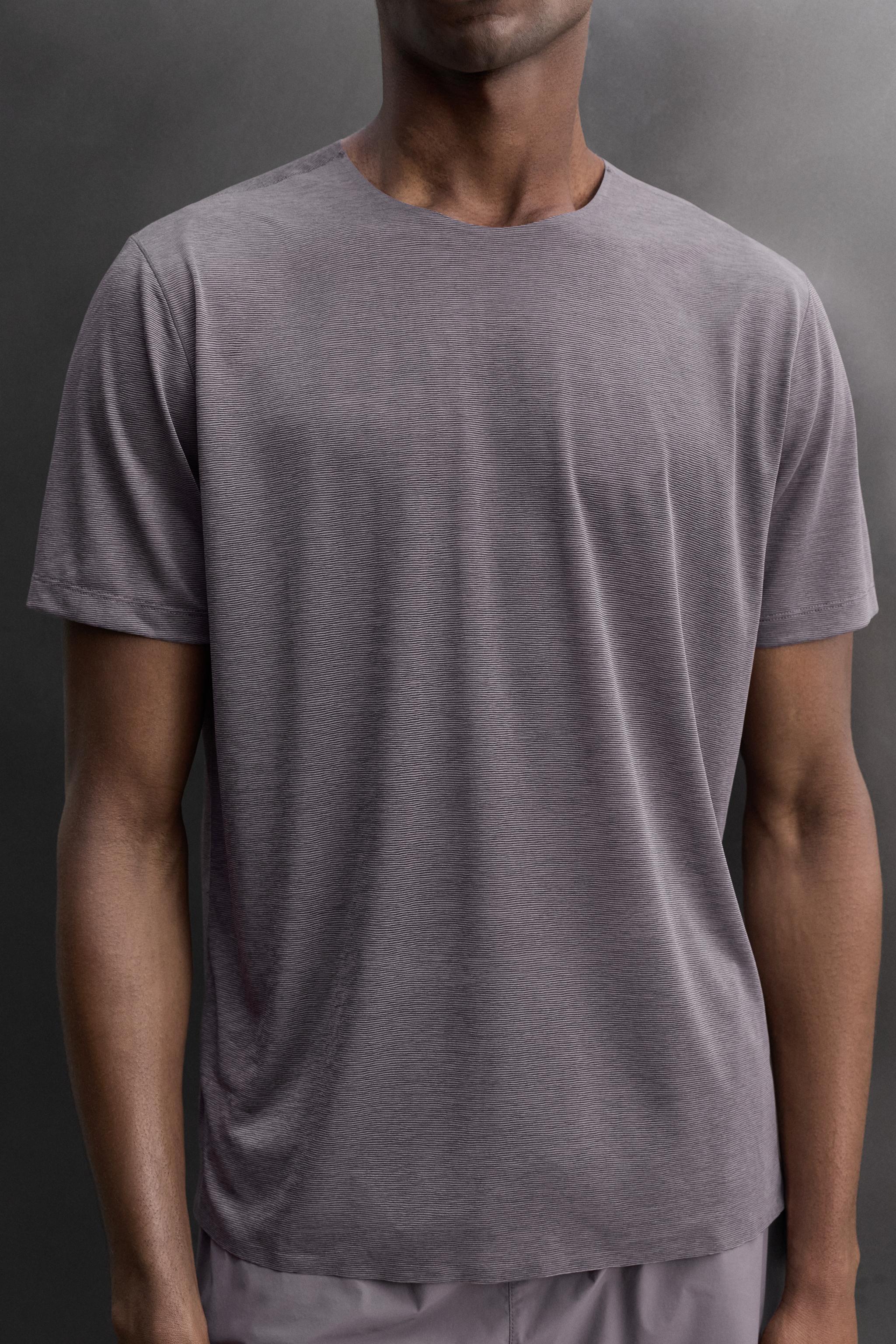 Мужские футболки Zara LIGHTWEIGHT STRUCTURED RUNNING T-SHIRT — фото 5