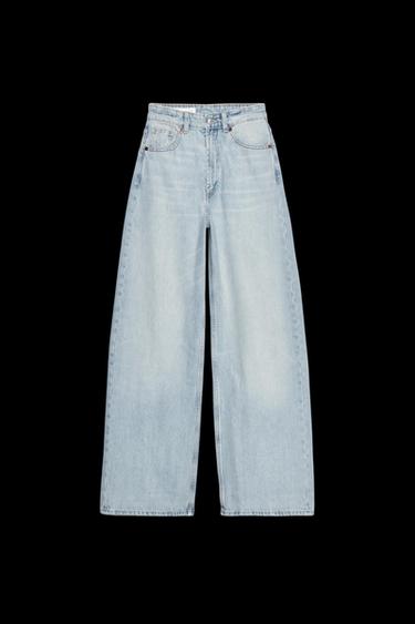 Zara TRF HIGH WAIST EXTRA WIDE LEG JEANS - Light blue - Image 0