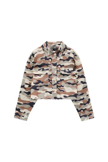 PRINTED LINEN BLEND OVERSHIRT