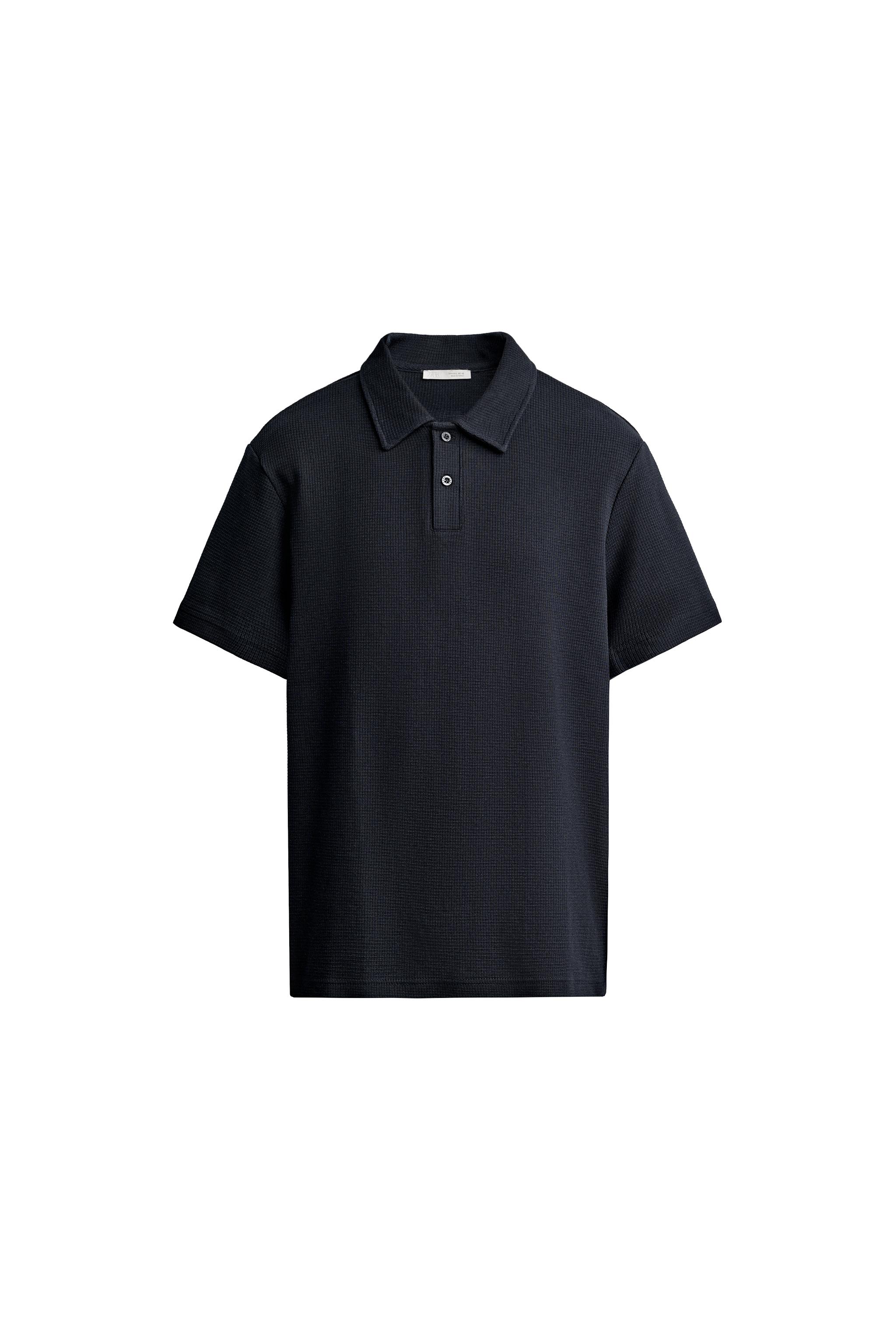 WAFFLE TEXTURE POLO - Navy blue | ZARA United States