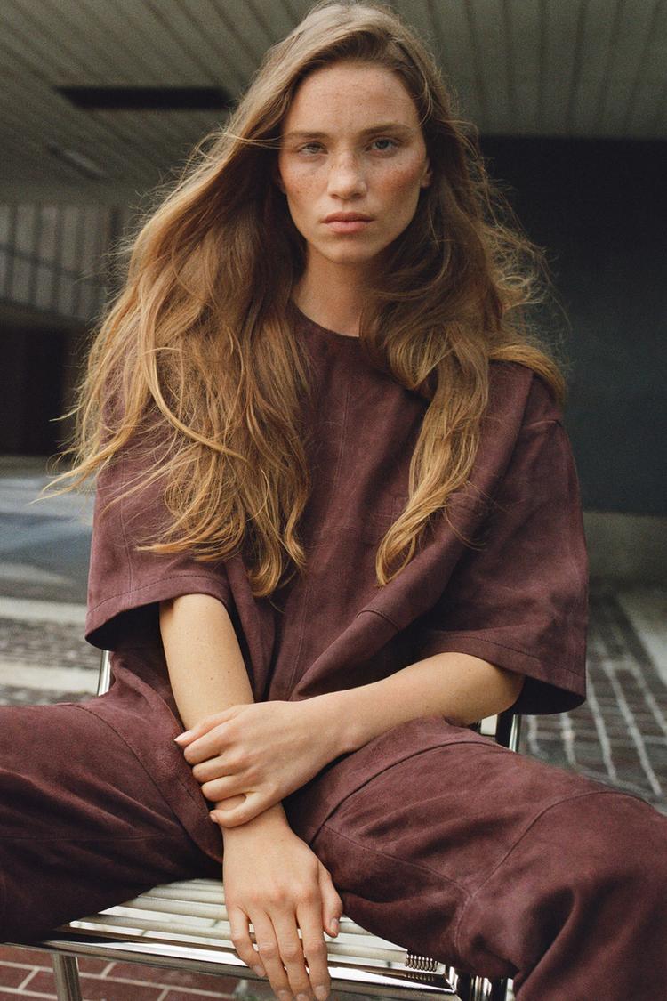 Leather Pants Suede Trousers Zara 100% SUEDE LEATHER TROUSERS ZW