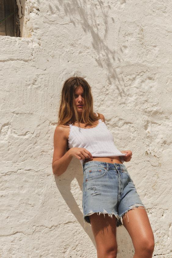 Denim Shorts Short Tiro Bajo Tiro Bajo Pantalon Corto Jeans Mujer