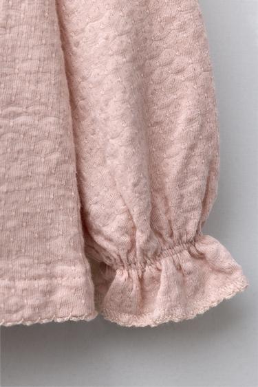 PLAIN TEXTURED T-SHIRT - Pink by Zara - Image 3