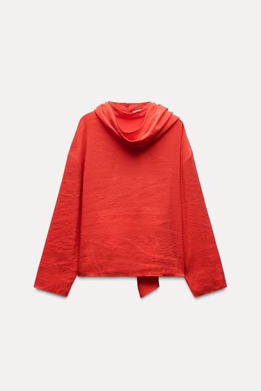 ZW COLLECTION BLŮZA SE ŠÁTKEM - Červená od Zara - Obrázek 1