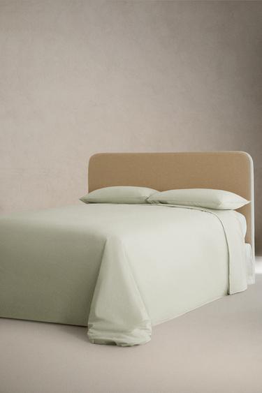 STRIPED FLAT SHEET - Green by Zara