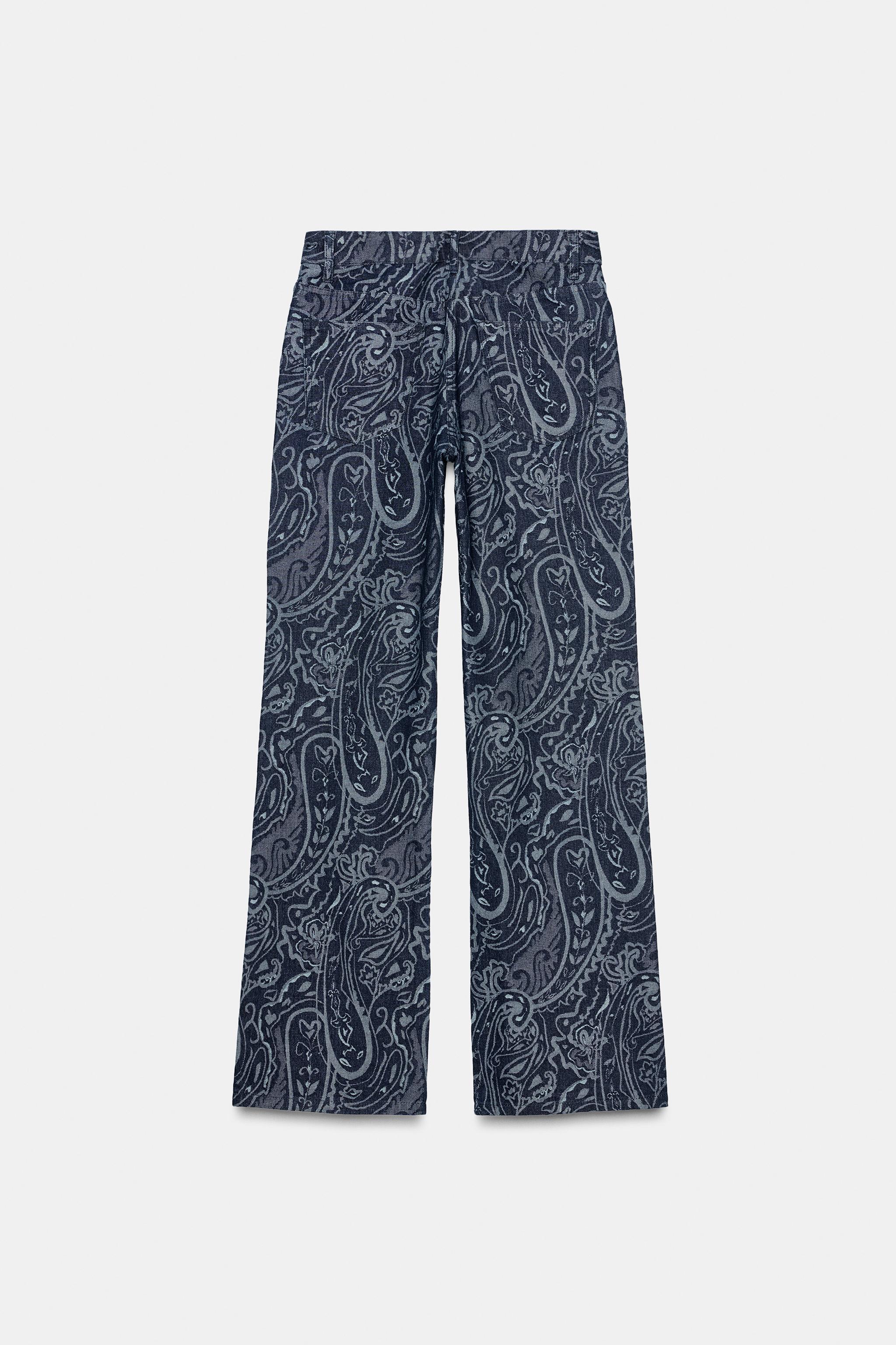 janparsons様 JACQUARD DENIM PANTS ZW COLLECTION - Blue | ZARA United States