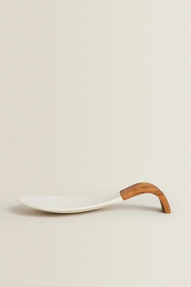 Zara WOOD AND SILICONE SPOON REST - Cream